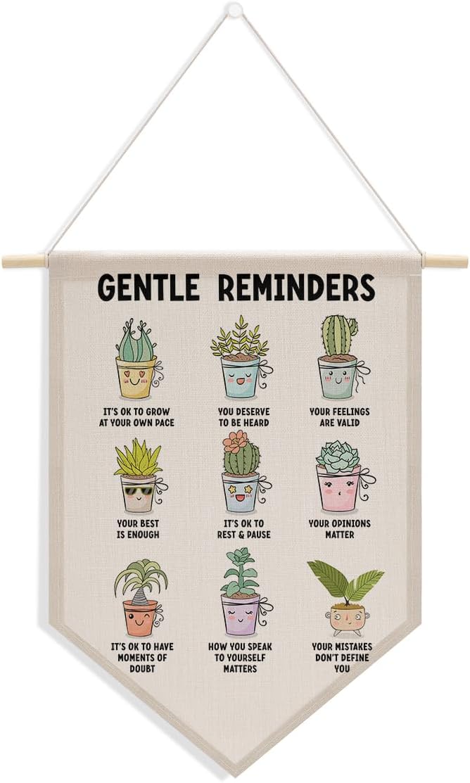 XFN Inspirational Positive Affirmations Therapy Office Classroom Wall Decor Self Love Wall Hanging Pennant Flag Banner Calming Corner Playroom Bedroom Home Decor Wall Art Christmas Birthday Gifts - Image 1